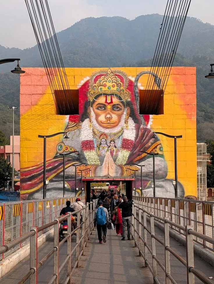Janki Setu pedestrian bridge over the Ganga River in Rishikesh