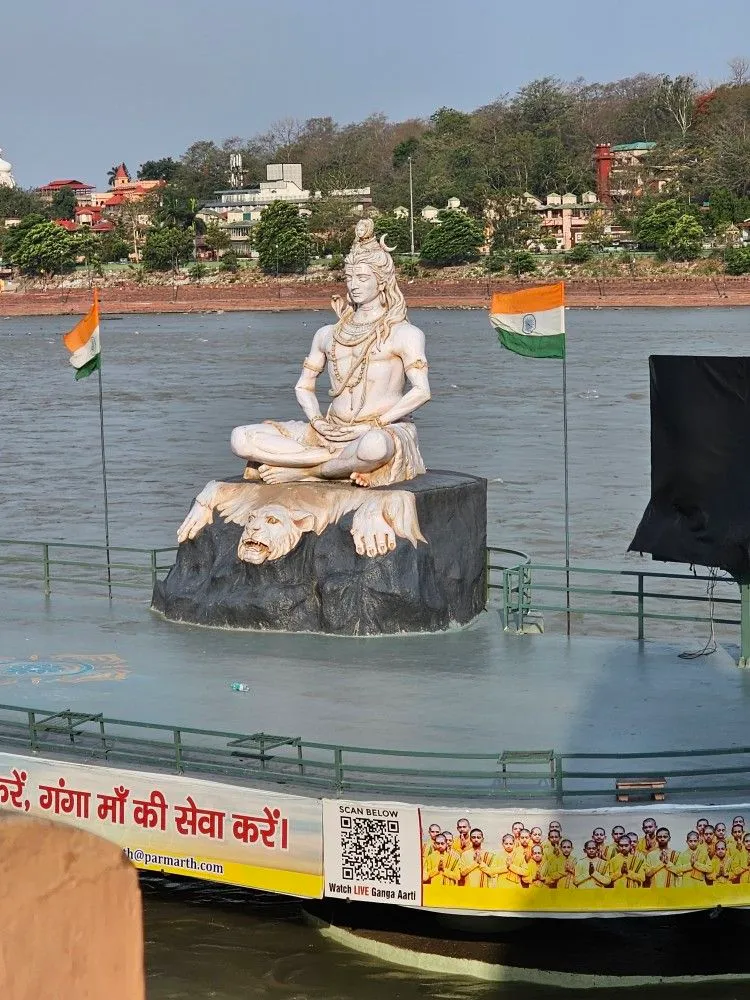 Lord Shiva statue at Parmarth Niketan on the banks of the Ganga River in Rishikesh