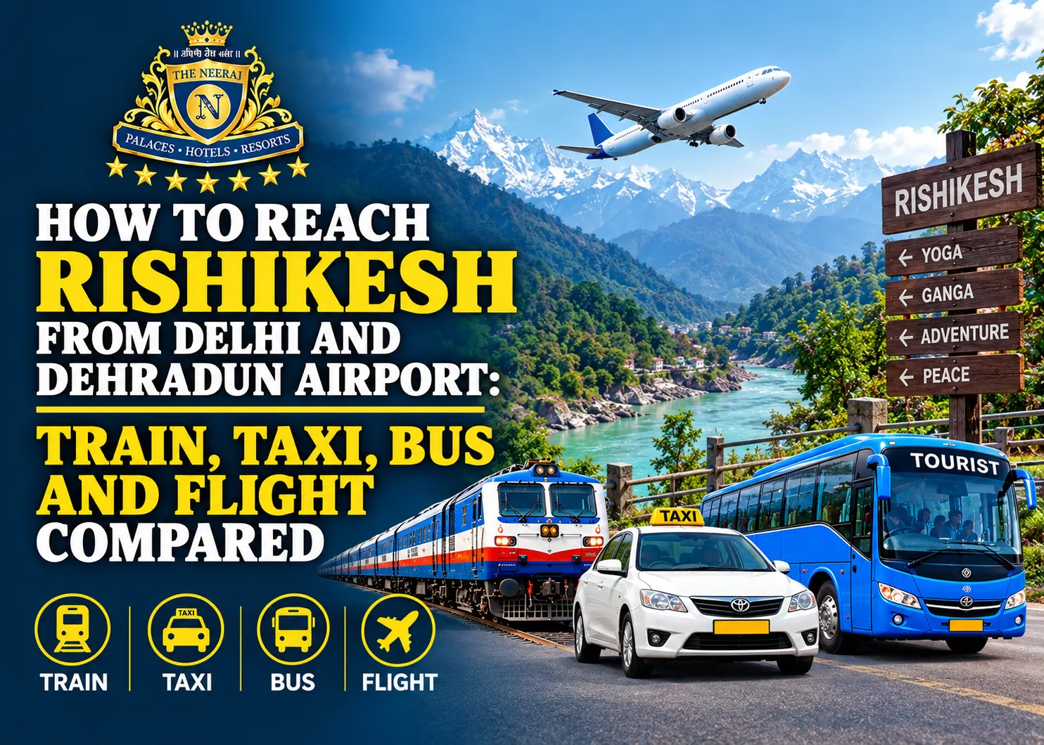 How to Reach Rishikesh from Delhi and Dehradun Airport: Train, Taxi, Bus and Flight Compared